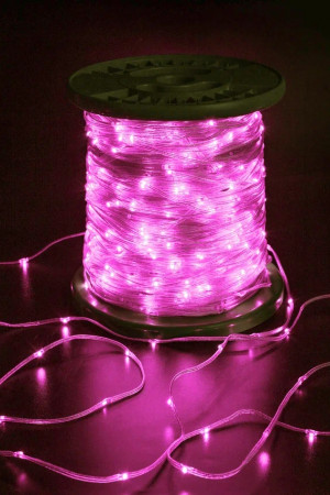 Светодиодная гирлянда Краса 200 м., 2000 LED, 24V, розовый, статика, прозрачный провод, Teamprof (TPF-CR200-24V-T/P)