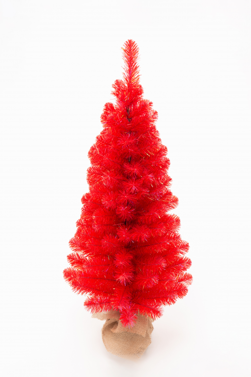 Искусственная елка Искристая красная 90 см., мягкая хвоя ПВХ, ЕлкиТорг (152090)