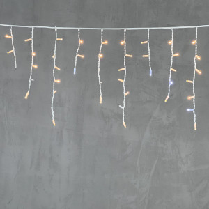 Светодиодная бахрома с колпачком 3,1*0,5 м., 120 экстра теплых белых LED ламп, мерцание, каучуковый белый провод, LTC (LL120BLW-8-2EWW)