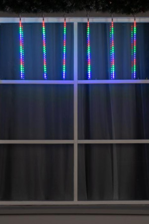 Гирлянда Сосульки 2.5×0.5 м., IP65, прозрачная нить, 288 мульти LED с эффектом стекания, 12 В., Luazon Lighting (5248336)