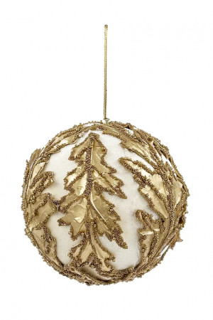 Винтажный шар Версаль 13 см., белый, Christmas DeLuxe (86613)
