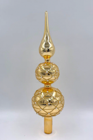 Елочная стеклянная макушка Золотая россыпь 31 см., золото, Christmas DeLuxe (13169)