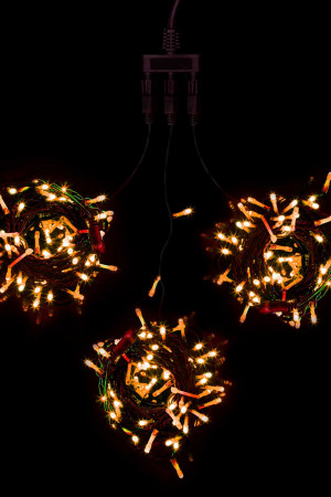 Комплект гирлянд на деревья 60 м., 3 луча по 20 м, 24V, 600 желтых LED ламп, черный ПВХ, LTC (KDD600-11-1Y)