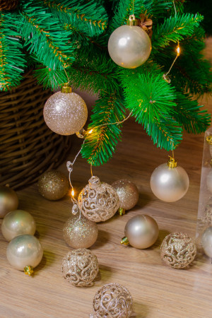 Набор пластиковых шаров Белль 60 мм, жемчужный, 16 шт, Kaemingk (020856)