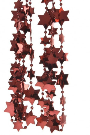 Бусы пластиковые Звезды 270 см бордо, Kaemingk (000467)