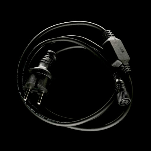 Кабель питания 1,5 м. с выпрямителем для каучуковых и ПВХ нитей 220В., провод черный Каучук, IP65, LTC (LLC-1-3A)