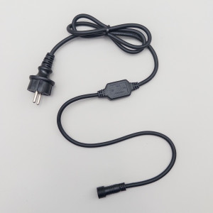 Кабель питания 1,5 м. с выпрямителем для каучуковых и ПВХ нитей 220В., провод черный Каучук, IP65, LTC (LLC-1-3A)