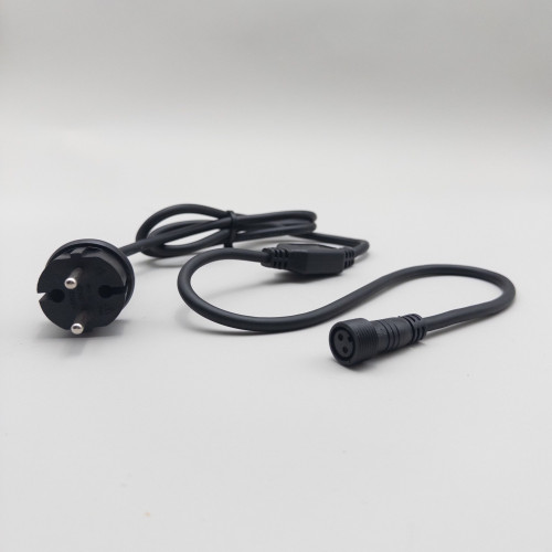 Кабель питания 1,5 м. с выпрямителем для каучуковых и ПВХ нитей 220В., провод черный Каучук, IP65, LTC (LLC-1-3A)