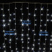 Занавес с мерцающим диодом 1.5*1.5 м., 220V, 160 холодных белых LED ламп, соединяемый, прозрачный провод, Winner (w.03.5T.160+)