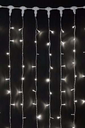 Светодиодный мерцающий занавес 1*6 м, 220V., 600 холодных белых LED ламп, прозрачный ПВХ, Beauty Led (PCL601BL-10-2W)