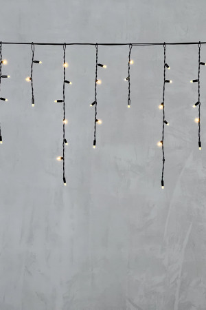  Светодиодная бахрома с колпачком 3,1*0,5 м., 120 теплых белых LED ламп, черный провод ПВХ, IP65, LTC (PIL120CAP-11-2WW) 