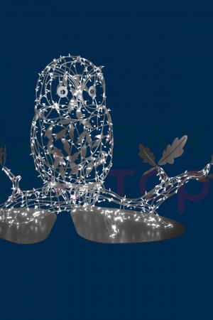 Светодиодная фигура Сова серебряная Premium 1,1 м., Conso (OL324i11)