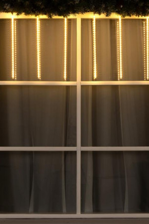 Гирлянда Сосульки 2.5×0.5 м., IP65, прозрачная нить, 288 теплых белых LED с эффектом стекания, 12 В., Luazon Lighting (5248338)