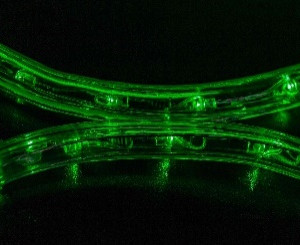 Дюралайт светодиодный 2-х проводной, диаметр 13 мм., 24В, зеленые LED лампы 36 шт на 1 м., бухта 100 м., статика, Teamprof (TPF-DL-2WH-100-24-G)