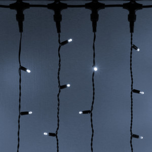 Светодиодный занавес 1000 холодных белых LED ламп, 2*6 м., статика, черный провод ПВХ, Teamprof (TPF-C2*6-CB/W)