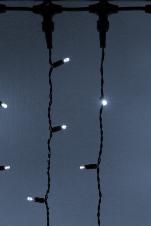 Светодиодный занавес 1000 холодных белых LED ламп, 2*6 м., статика, черный провод ПВХ, Teamprof (TPF-C2*6-CB/W)