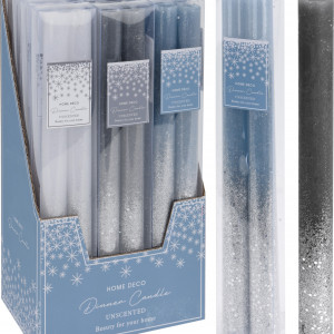 Свечи декоративные парафиновые Морозная дымка 25 см., набор 2 шт., белый, Koopman (ACC686220/1)