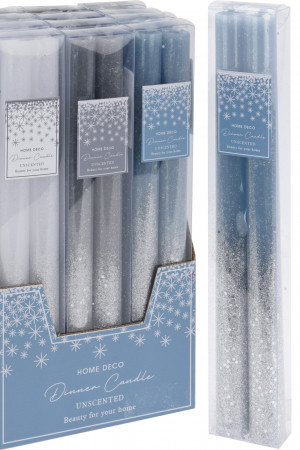 Свечи декоративные парафиновые Морозная дымка 25 см., набор 2 шт., белый, Koopman (ACC686220/1)