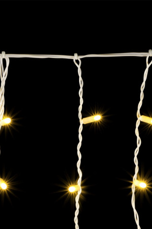 Светодиодная бахрома с колпачком 3,2 x 0,9 м тепло-белая 220В, 180 LED, провод белый ПВХ, IP65 (PIL180CAP-8-2WW) 