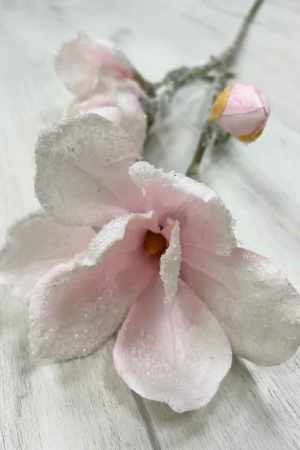 Ветвь Магнолия розовая 85 см., 1 шт., Christmas DeLuxe (87536)