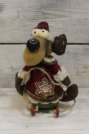 Новогоднее украшение Лось на санях 16 см, (ADA1338024A)