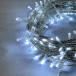 Светодиодная гирлянда 20 м., 200 холодных белых LED ламп, 24V., прозрачный силиконовый провод, IP65, Beauty Led (EST200-10-1W)