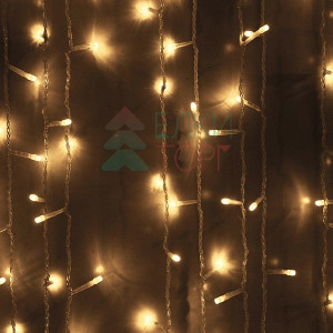 Светодиодный мерцающий занавес 1*6 м, 220V., 600 теплых белых LED ламп, прозрачный ПВХ, Beauty Led (PCL601BL-10-2WW)