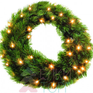 Хвойный венок Лесная Красавица зеленый 90см., 96 ламп, Triumph Tree (73772)
