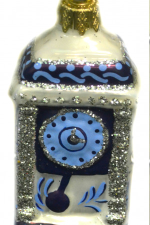 Ёлочное украшение &quot;Часы Тумба&quot; h-9 см., стекло, в подарочной упаковке, Батик (ФУ-102/2/Р)