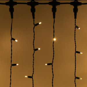 Светодиодный занавес 1000 теплых белых LED ламп, 2*6 м., статика, черный провод ПВХ, Teamprof (TPF-C2*6-CB/WW)