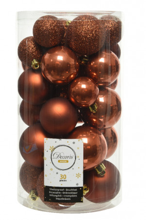 Набор пластиковых шаров Стиль mix, светлый палисандр, 30 шт., Kaemingk (023078)