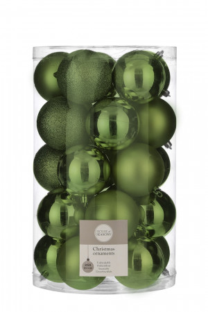 Набор пластиковых шаров Рокси 80 мм., 25 шт., зеленый, House of seasons (85625) 