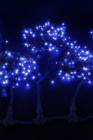 Гирлянда на дерево 5*20 м., 220V, 665 синих LED ламп, черный каучук, Winner Light (b.07.7B.665*5+)