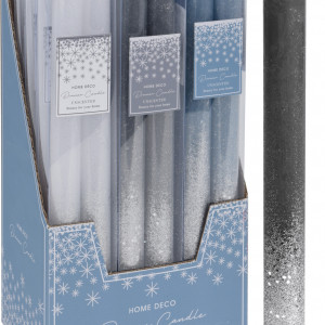  Свечи декоративные парафиновые Морозная дымка 25 см., набор 2 шт., черный, Koopman (ACC686220/2) 