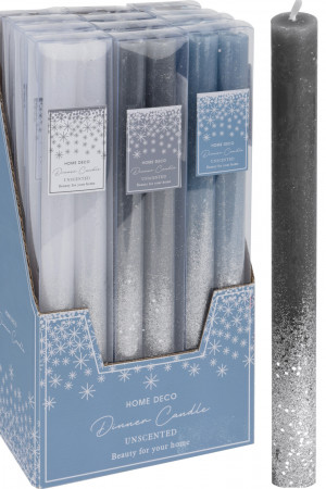  Свечи декоративные парафиновые Морозная дымка 25 см., набор 2 шт., черный, Koopman (ACC686220/2) 