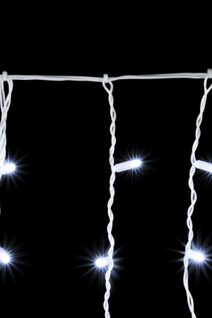  Светодиодная бахрома с колпачком 3,2 x 0,9 м белая 220В, 180 LED, провод белый ПВХ, IP65 (PIL180CAP-8-2W)