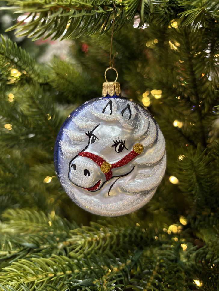 Ёлочное украшение Лошадка 90 мм., синий, стекло, Ёлочка (С1151/3) Ёлочное украшение Лошадка 90 мм., синий, стекло, Ёлочка (С1151/3)