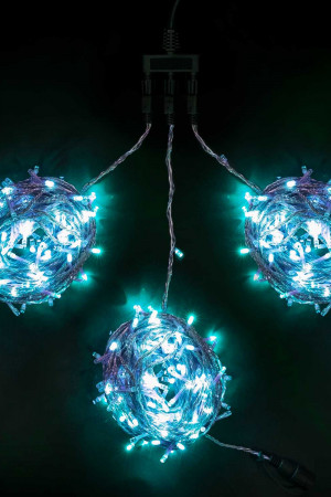 Комплект гирлянды на деревья с контроллером 60 м., 3 луча по 20 м, 600 LED ламп цвета аква, Beauty Led (KDD600C-10-1A)