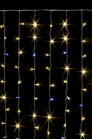 Занавес с мерцающим диодом 2*3 м., 220V, 320 теплых белых LED ламп, прозрачный провод, Winner (ww.03.5T.320+)