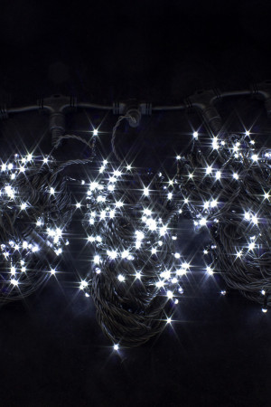 Гирлянда на дерево 5*20 м., 220V, 665 холодных белых LED ламп, черный каучук, Winner Light (w.07.7B.665*5+)