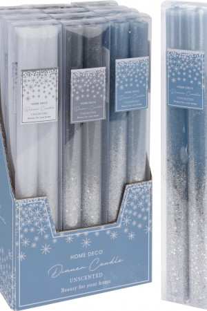 Свечи декоративные парафиновые Морозная дымка 25 см., набор 2 шт., серый, Koopman (ACC686220/3)