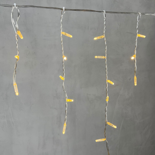  Светодиодная бахрома с колпачком 4,9 x 0,5 м тепло-белая 220В, 200 LED, провод прозрачный ПВХ, IP65 (PIL200CAP-10-2WW) 