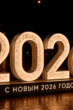 Светодиодные цифры &quot;С Новым 2026 годом&quot; 200 см., Сад Радости (SR020)