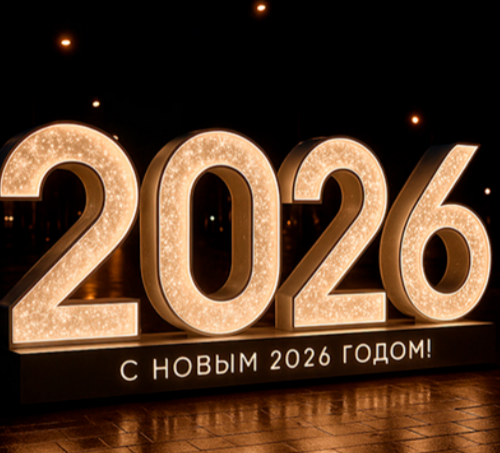 Светодиодные цифры &quot;С Новым 2026 годом&quot; 200 см., Сад Радости (SR020)