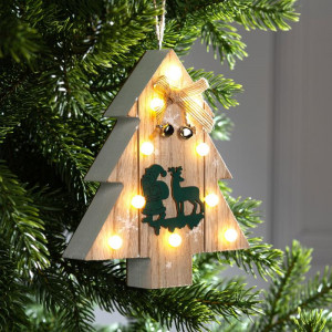 Ёлочная игрушка Ёлочка 3*14 см., от батареек, свечение тёплое белое, Luazon Lighting (6117370)