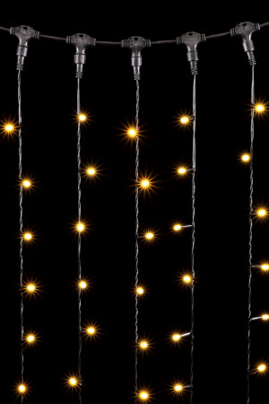 Светодиодный занавес 1*6 м, 220V., 600 шампань LED ламп, черный ПВХ, Beauty Led (PCL601CAP-11-2CH)