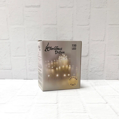 Гирлянда Капли 150 макро ламп цвета шампань, 1500 см., 8 режимов, Christmas DeLuxe (87760)