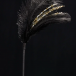 Ветвь Царкий маскарад с перьями и бисером 20х36 см., черная с золотом, Christmas DeLuxe (89032)