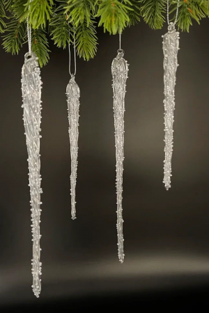 Набор сосулек Ледяная арфа 4 шт., стекло, Christmas DeLuxe (88721)