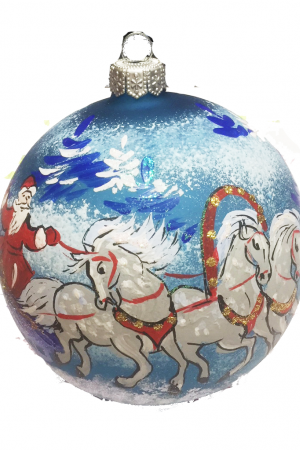 Шар &quot;Зимняя тройка&quot; 100 мм., стекло, в подарочной упаковке., Батик, (КУ-100-18174)